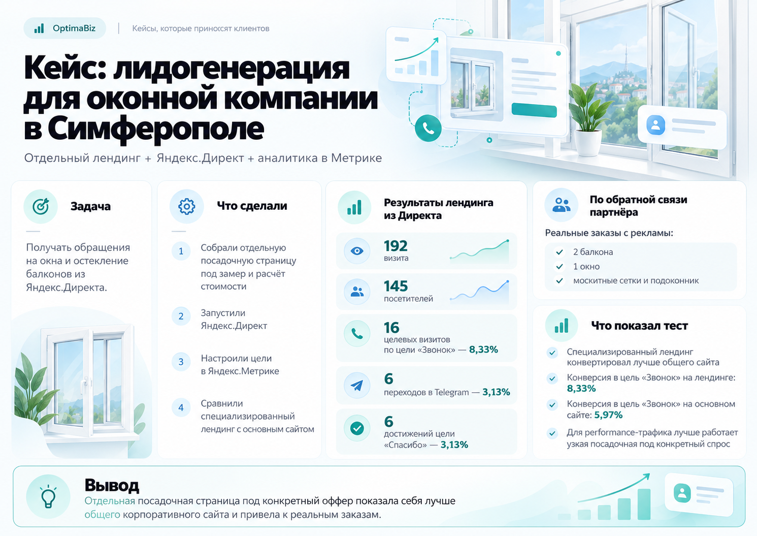 Кейс лидогенерации для оконной компании в Симферополе — результаты Яндекс.Директа